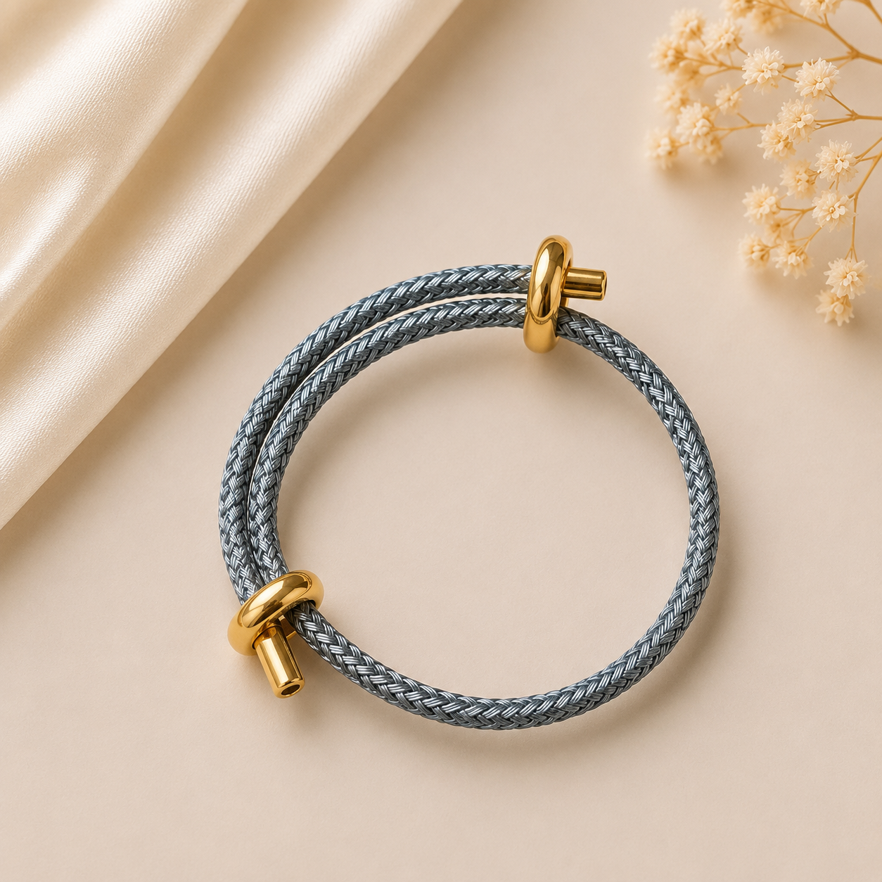Wickelarmband Stahlgrau