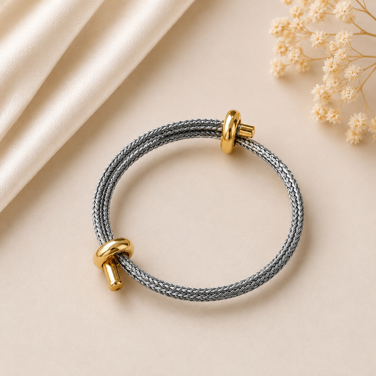 Wickelarmband Silbergrau